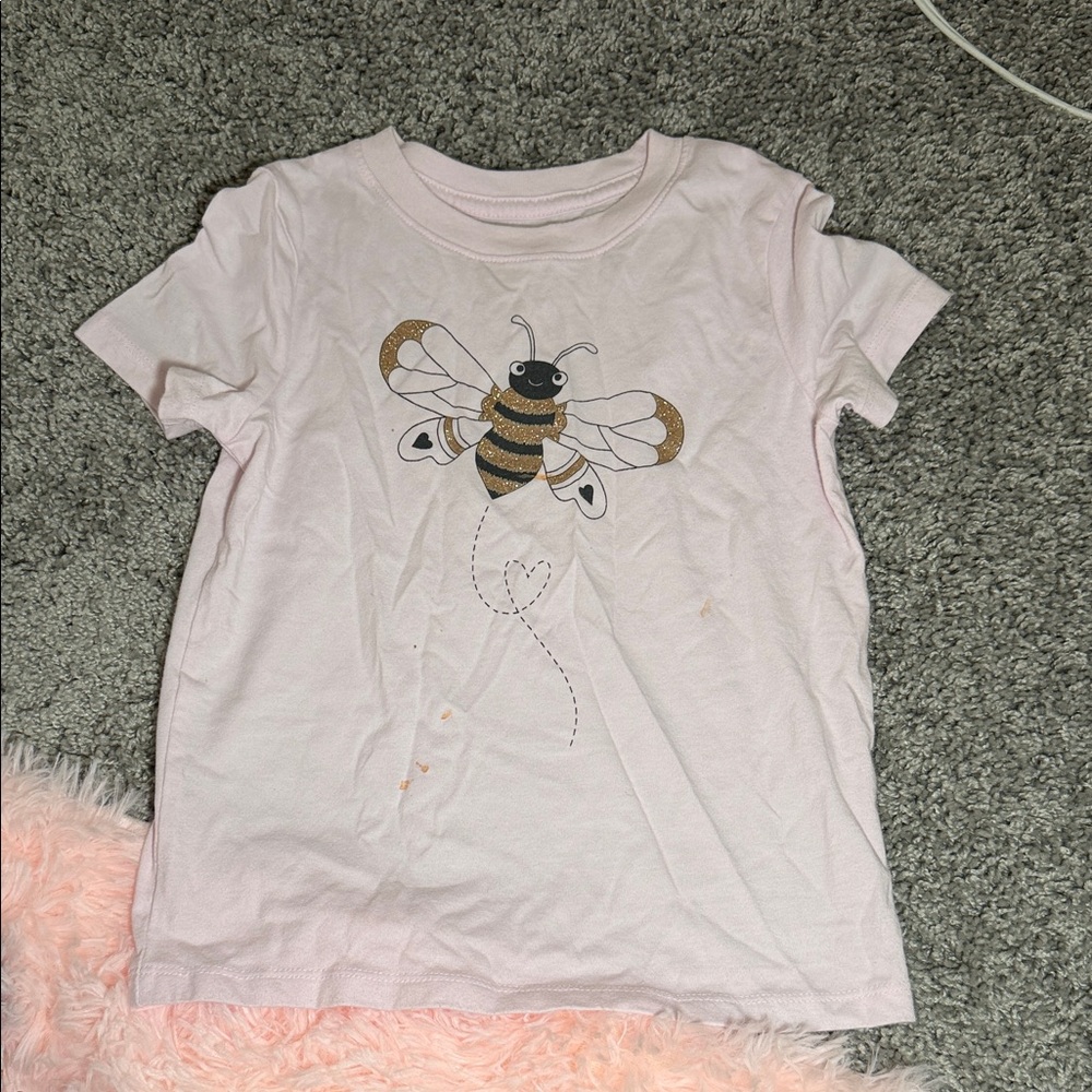 Cat & Jack Light Pink Bee Graphic Tee